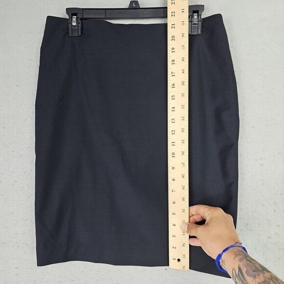 Talbots Mini Pencil Skirt Womens 10P Black Twill Wool Blend Business City Chic - Picture 3 of 9